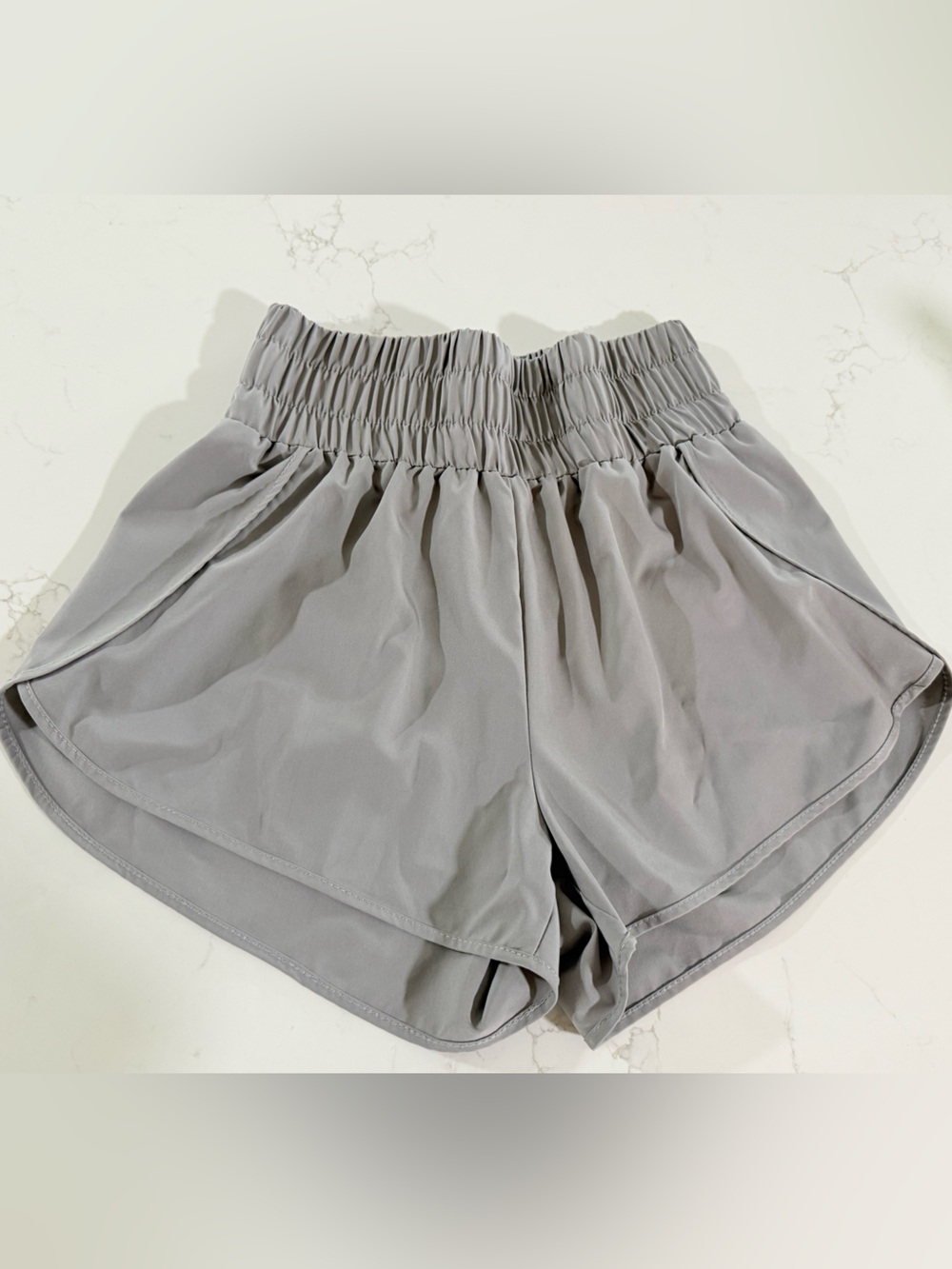 Women's Elastic-Waist Gray Lounge Shorts